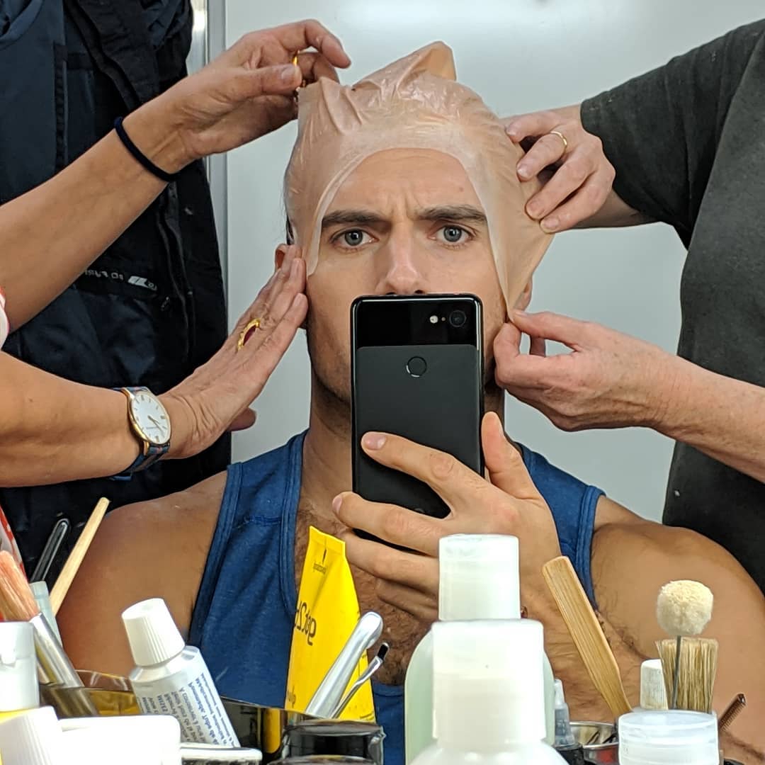 Henry Cavill On Set